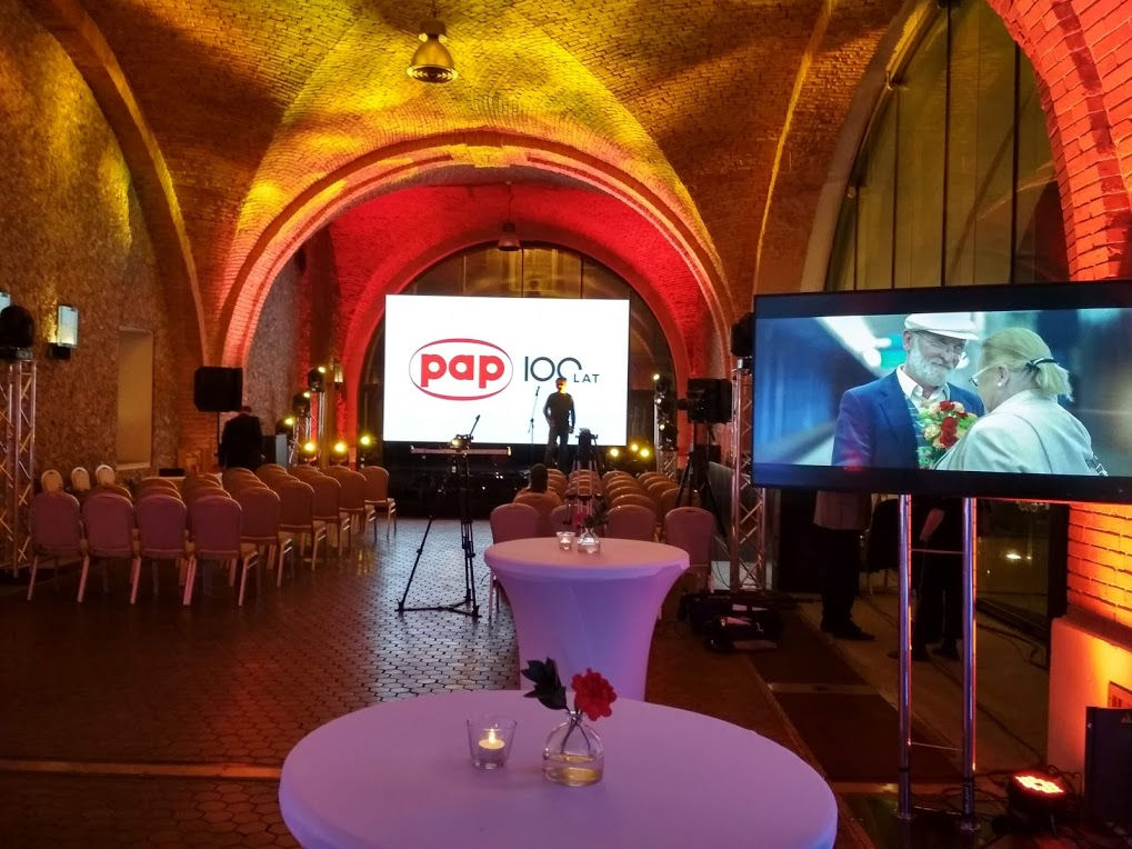 ekran diodowy, oświetlenie sceny, multimedia, konferencja